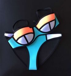 Неопренов бански TRIANGL от две части неонови цветове, НАЛИЧЕН S