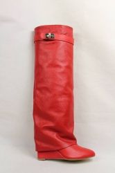 Елегантни маркови червени дамски ботуши естествена кожа с платформа, НАЛИЧНИ 36 номер