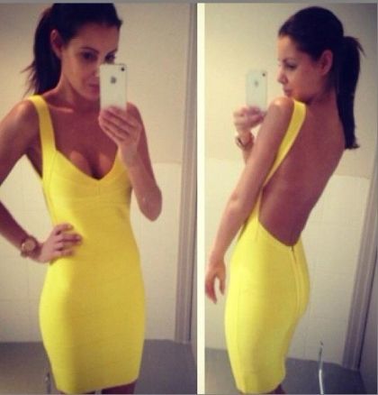 Секси лятна къса рокля Herve Leger 2016 с гол гръб в шест различни цвята