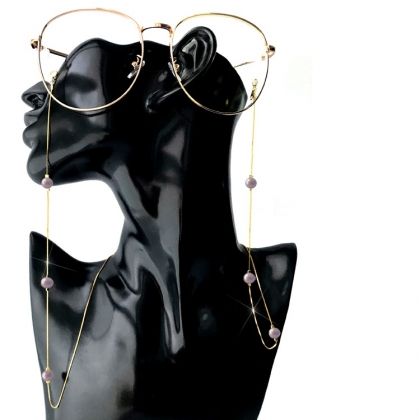 ПОЗЛАТЕНО бижу верижка за очила с естесвени перли