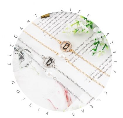 Бижу верижка за очила D с камъни и перлички