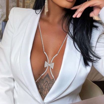 Луксозно бижу украшение за деколте с кристални камъни