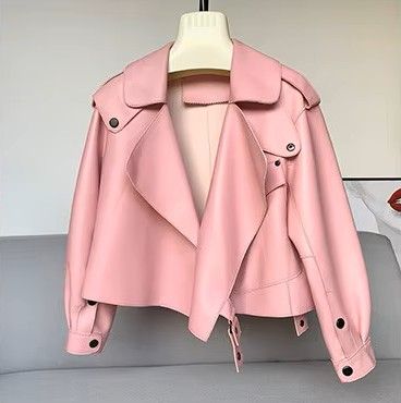 Дамско кожено яке от истинска овча кожа