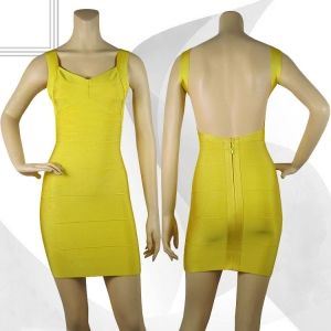 Секси лятна къса рокля Herve Leger 2016 с гол гръб в шест различни цвята