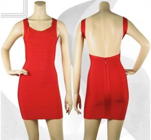 Секси лятна къса рокля Herve Leger 2016 с гол гръб в шест различни цвята