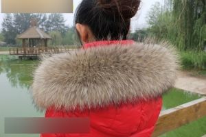 Яка естествен косъм миеща мечка ЦВЕТНА 80 см / 20 см широчина за яке