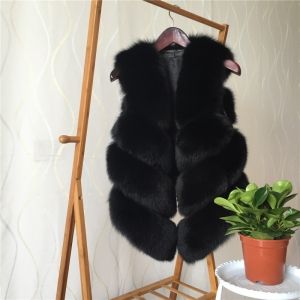 Елек 100% естествен косъм сребърна лисица