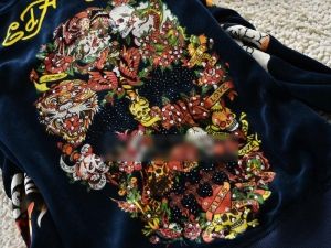 Спортен екип кадифе с камъни Ed Hardy в три цвята