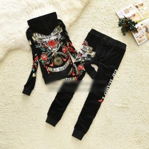 Спортен комплект кадифе с камъни Ed Hardy в четри цвята