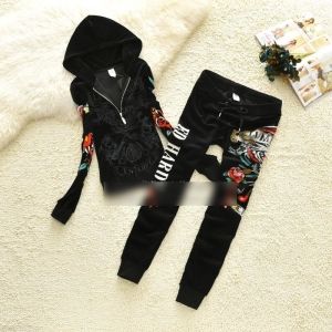 Спортен комплект кадифе с камъни Ed Hardy в четри цвята