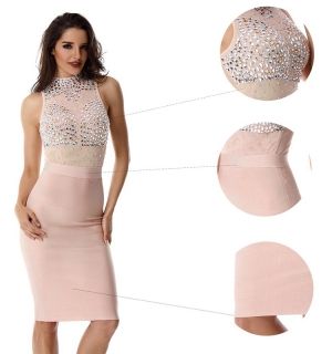 Бандажна рокля Herve Leger с кристални камъни