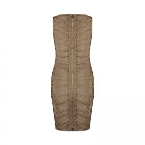 Дамска рокля Herve Leger с капси и връзки