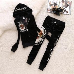 Спортен комплект кадифе с камъни Ed Hardy в два цвята
