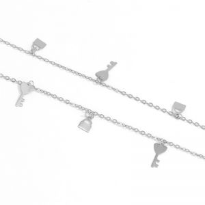 Тънка верижка украшение за талия с ключе и катинар