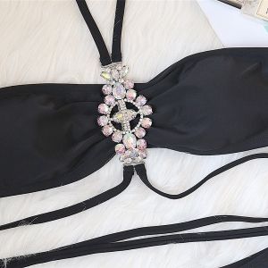 Моден бански с кристали на деколтето 