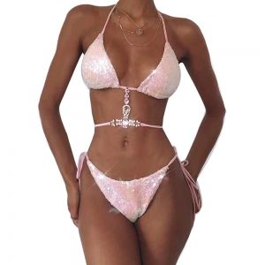 Моден бански с пайети и камъни