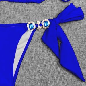 Моден бански с големи токи с камъни