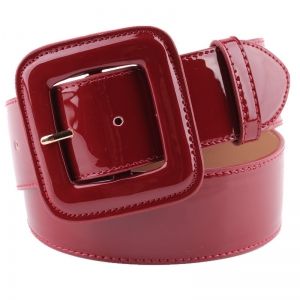 Модни дамски колани естествена кожа лак