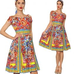Елегантна лятна Цветна рокля