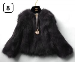 Късо дамско палто естествен косъм лисица