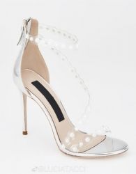 Дамски сандали на висок ток с перли, НАЛИЧНИ 37  номер