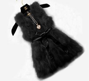 Елек естествен косъм лисица с колан