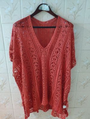 Къса свободно падаща плажна рокля плетиво в различни цветове