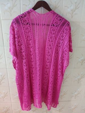 Къса свободно падаща плажна рокля плетиво в различни цветове