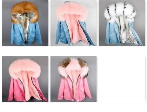 Parka дамско яке парка с качулка с огромен пух естествен косъм и подплата естесвена кожа заек