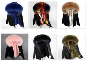 Parka дамско яке парка с качулка с огромен пух естествен косъм и подплата естесвена кожа заек