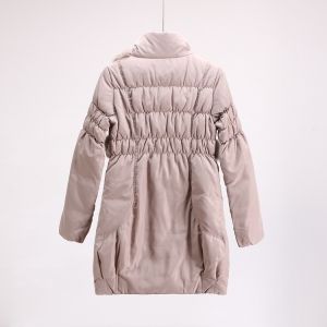 Дамско зимно яке с гъши пух и декорации с естесвен косъм заек отпред, НАЛИЧНО М размер