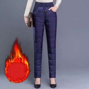 Дамски зимни панталони шушляк с гъши пух и еластични ленти