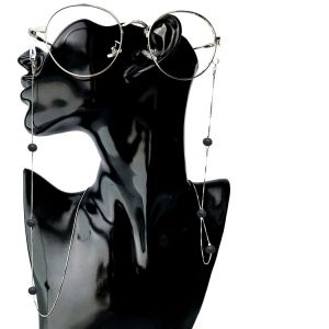 Сребърно бижу верижка за очила с естесвени перли