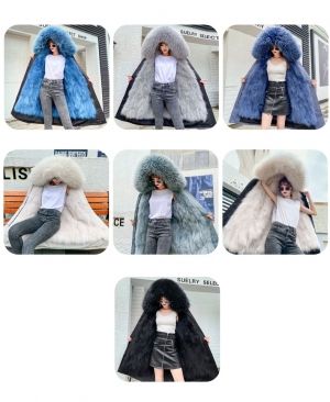 Зимно яке парка с естествен косъм лисица 7 ЦВЯТА