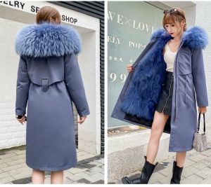 Зимно яке парка с естествен косъм лисица 7 ЦВЯТА