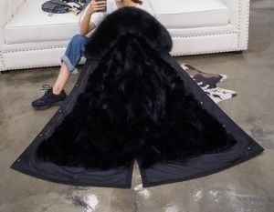 Зимно яке парка с естествен косъм лисица