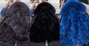 Зимно яке парка с естествен косъм лисица