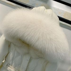 Дамско вталено яке с гъши пух с естествен косъм лисица