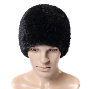 Зимна мъжка шапка цялата от естествен косъм норка