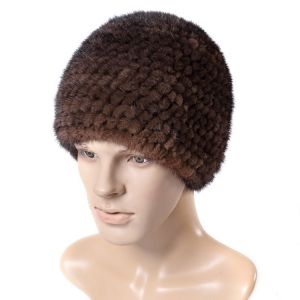 Зимна мъжка шапка цялата от естествен косъм норка