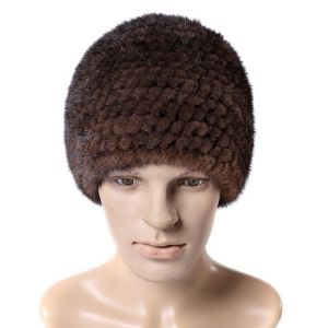 Зимна мъжка шапка цялата от естествен косъм норка