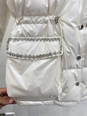 Дамско яке с гъши пух с  голяма яка естествен косъм лисица