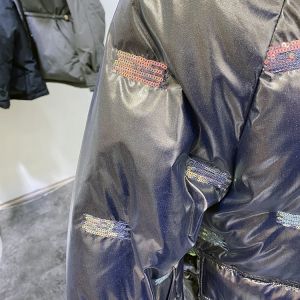 Дамско яке с гъши пух с  голяма яка естествен косъм лисица