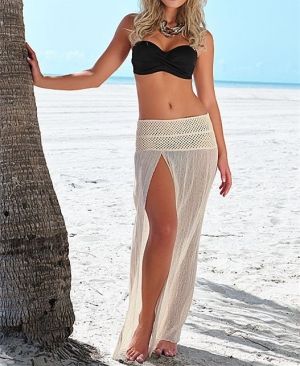 Дълга плажна пола или рокля в телесен цвят, НАЛИЧНА
