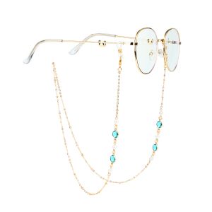 Бижу верижка за очила с розов кристал