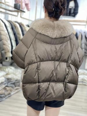Дамско зимно яке с гъши пух и естествен косъм лисица