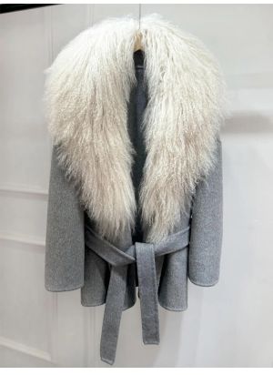  Eстествено вълнено палто от монголска овча кожа, топло вълнено, от кашмир