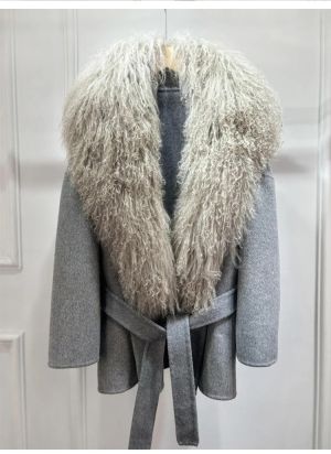  Eстествено вълнено палто от монголска овча кожа, топло вълнено, от кашмир