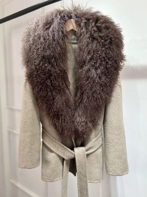  Eстествено вълнено палто от монголска овча кожа, топло вълнено, от кашмир