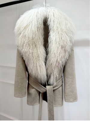  Eстествено вълнено палто от монголска овча кожа, топло вълнено, от кашмир